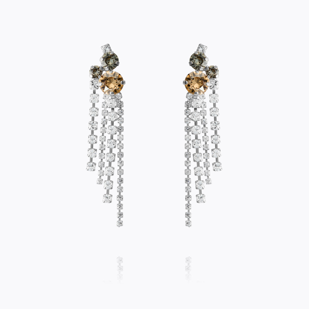 Caroline Svedbom - Amy Earrings Black Golden Combo Rhodium