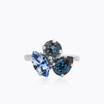 Caroline Svedbom - Ana Ring Denimblue Combo Rhodium