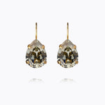 Caroline Svedbom - Mini Drop Clasp Earrings Black Diamond Gold