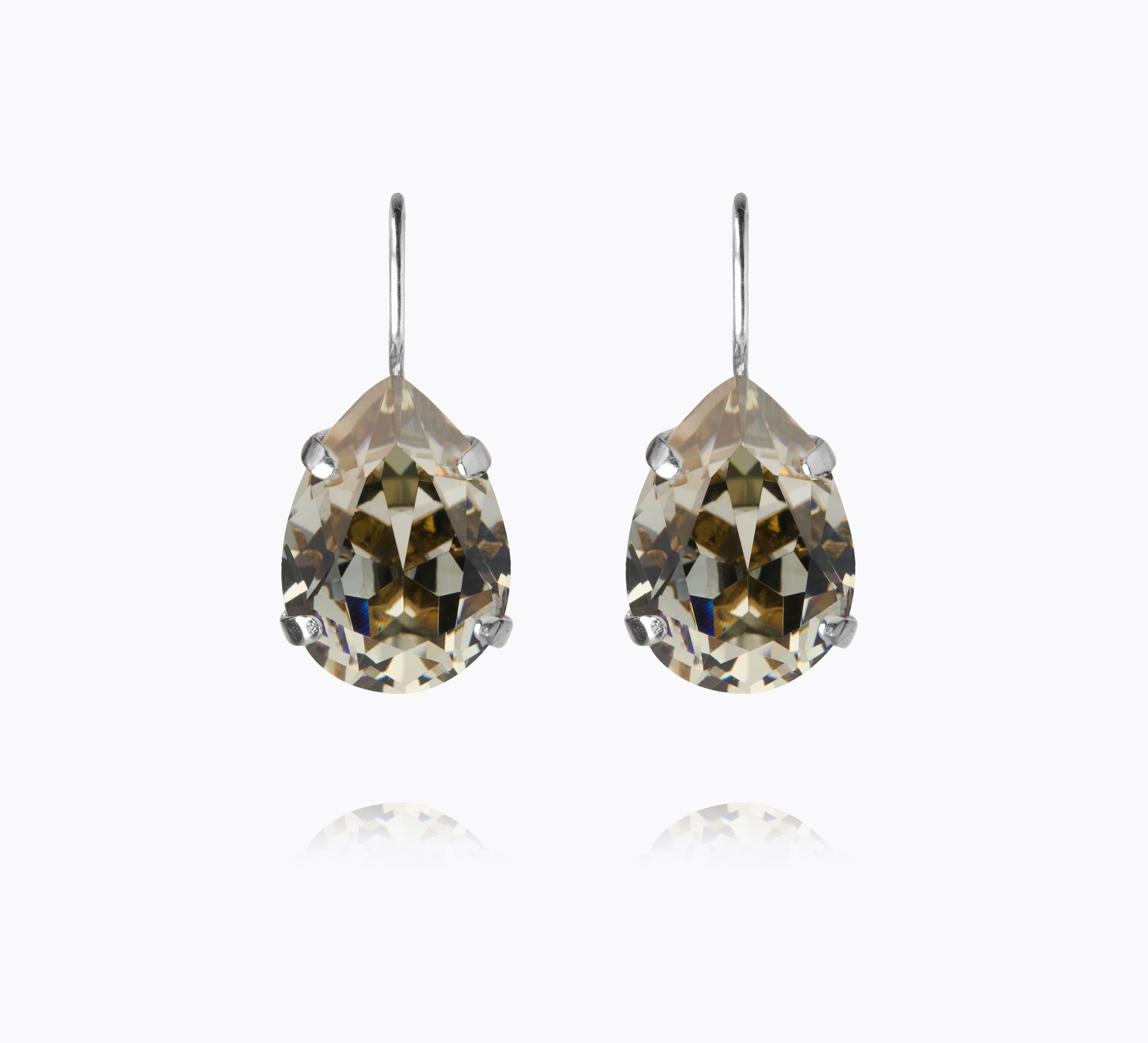 Caroline Svedbom - Mini Drop Clasp Earrings Black Diamond Rhodium