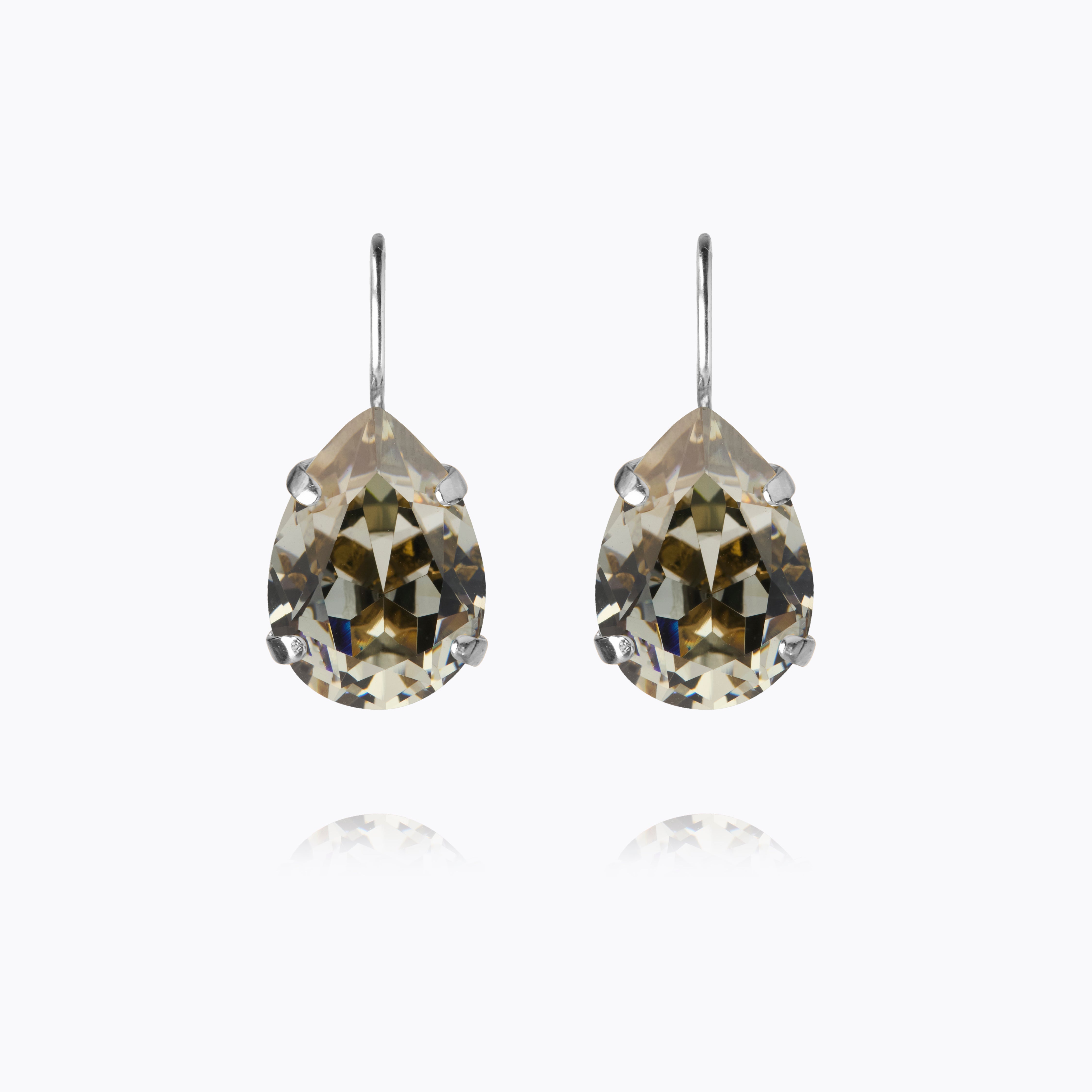 Caroline Svedbom - Mini Drop Clasp Earrings Black Diamond Rhodium