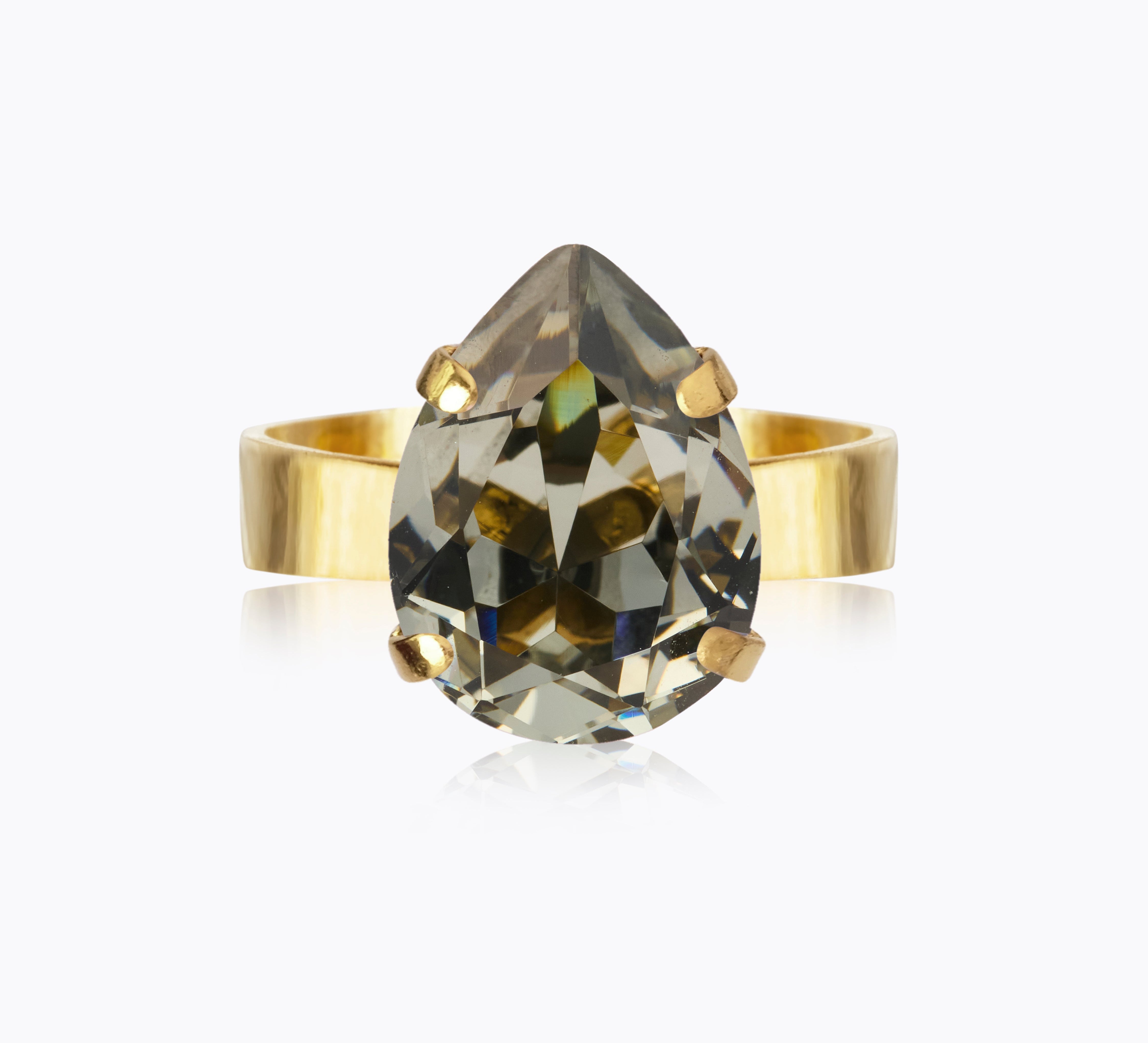 Caroline Svedbom - Mini Drop Ring Black Diamond Gold