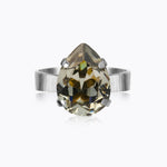 Caroline Svedbom - Mini Drop Ring Black Diamond Rhodium