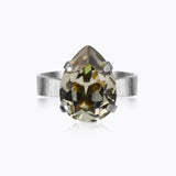 Caroline Svedbom - Mini Drop Ring Black Diamond Rhodium