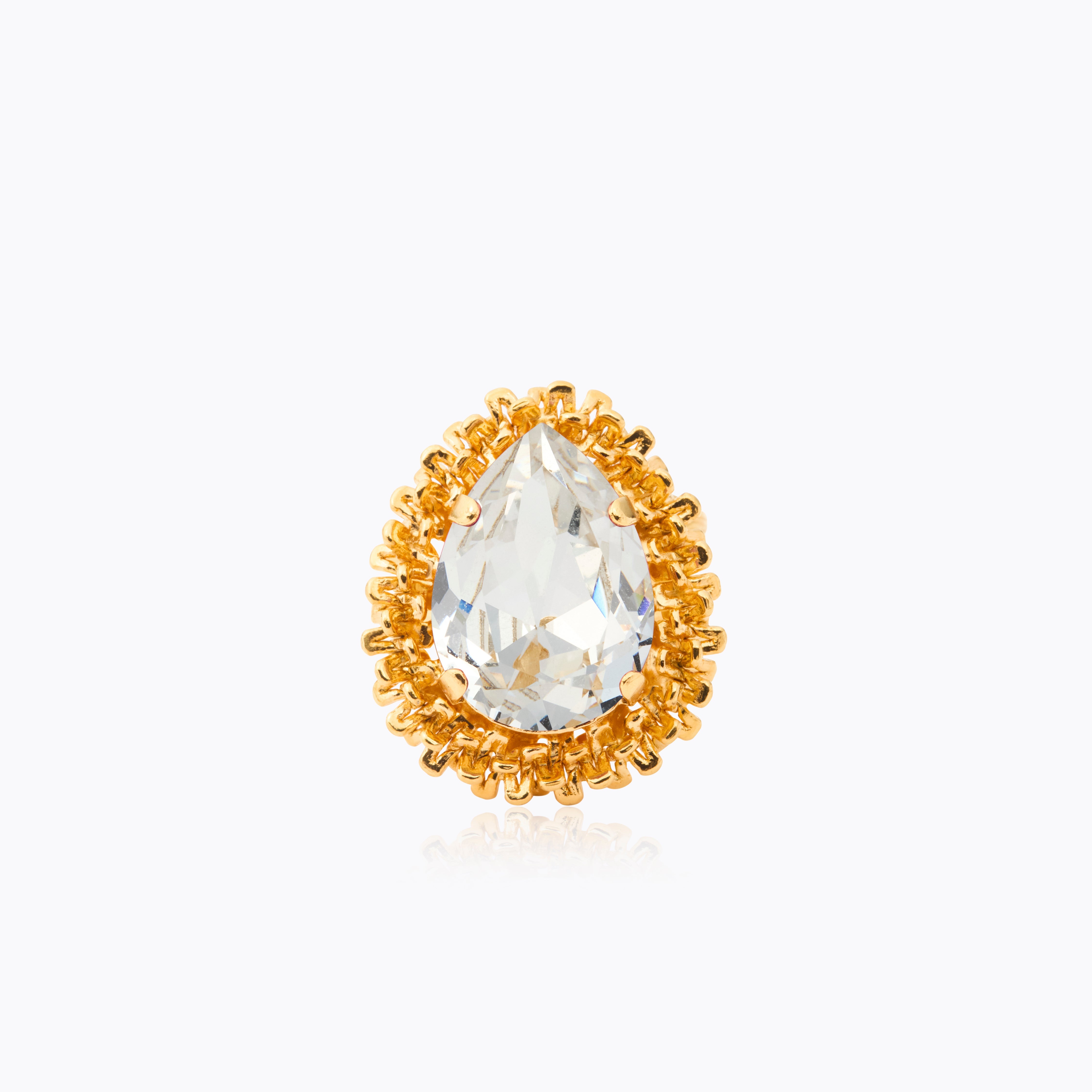 Ringer - Classic Gemma Ring Crystal Gold – Caroline Svedbom