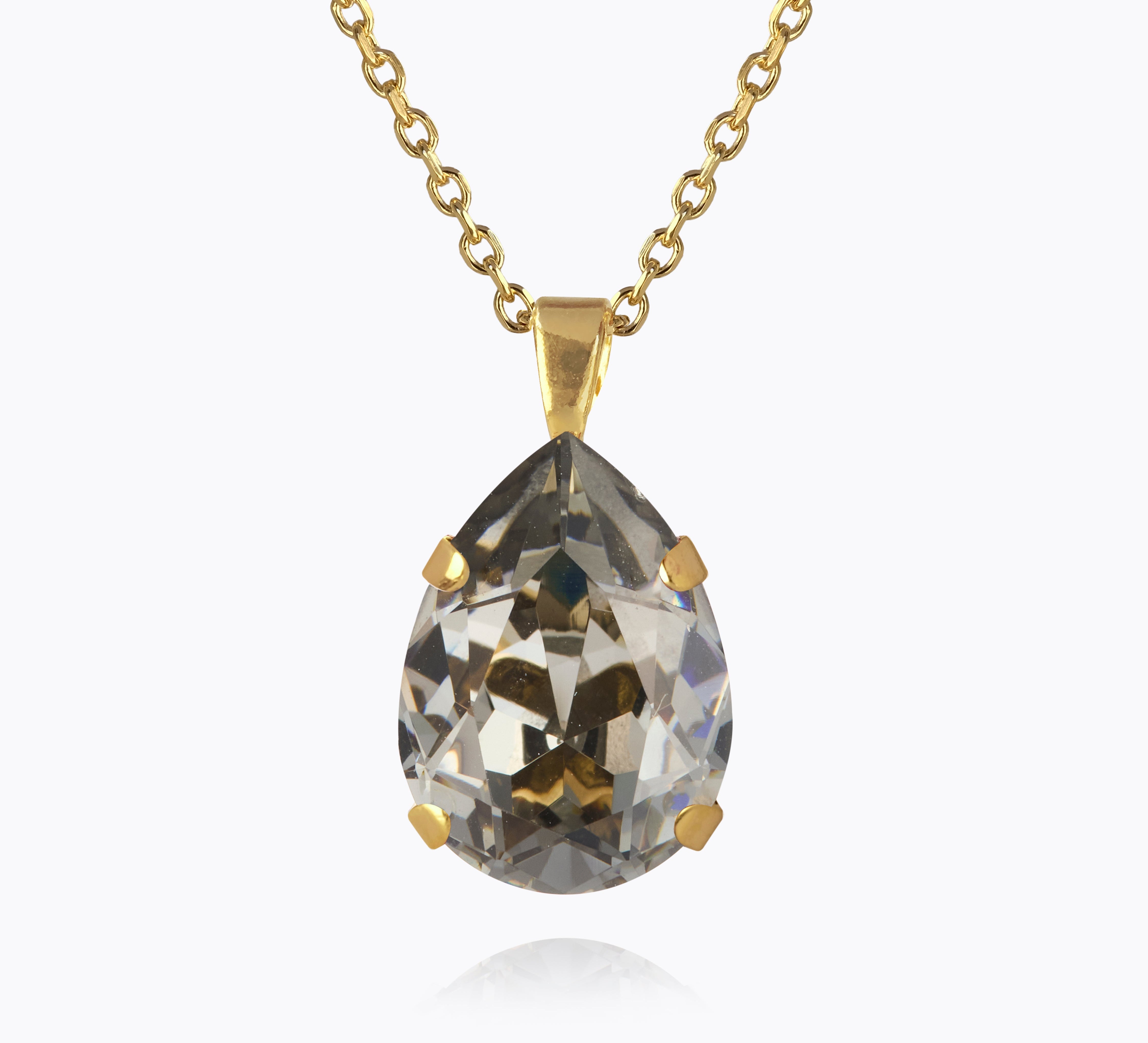 Caroline Svedbom - Mini Drop Necklace Black Diamond Gold