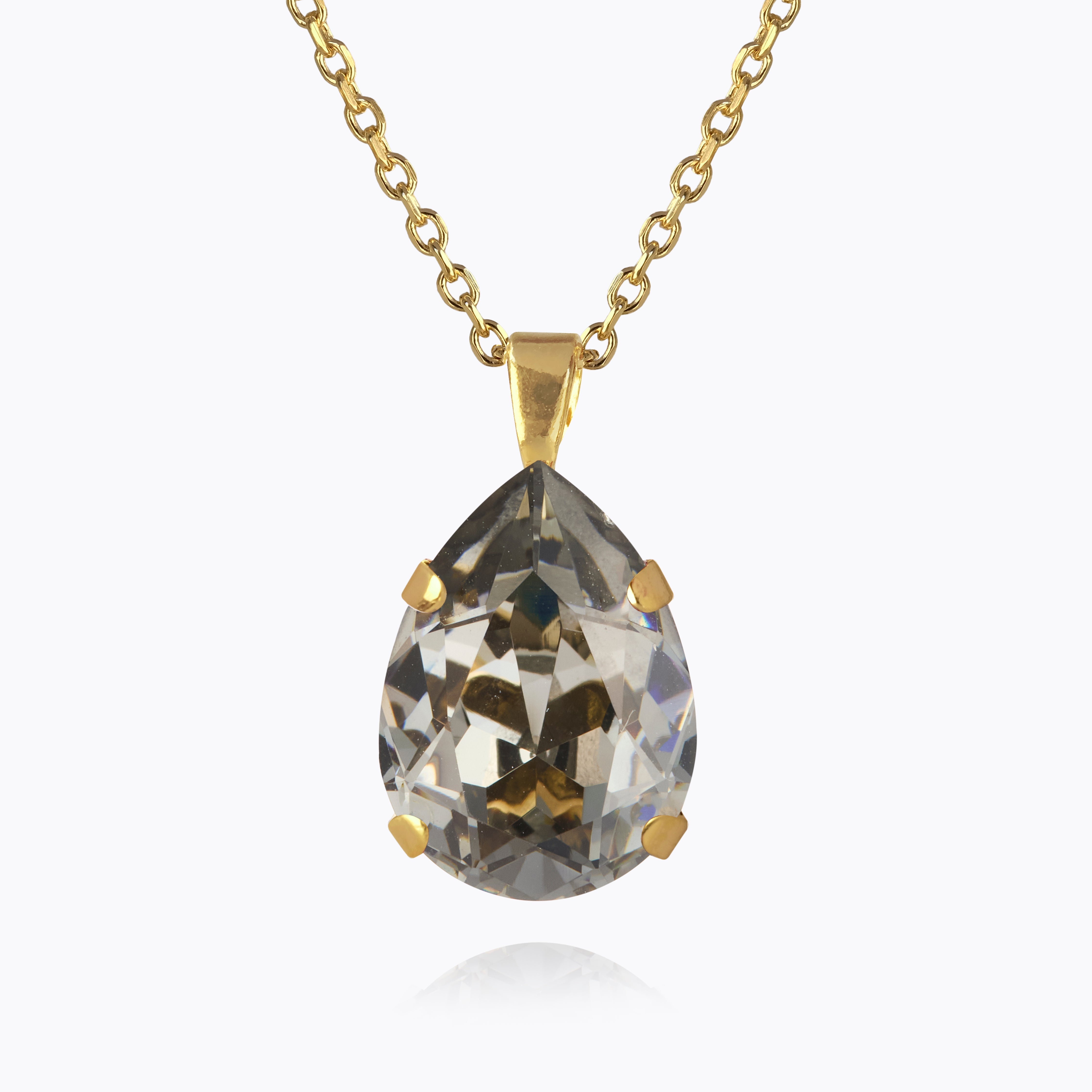 Caroline Svedbom - Mini Drop Necklace Black Diamond Gold