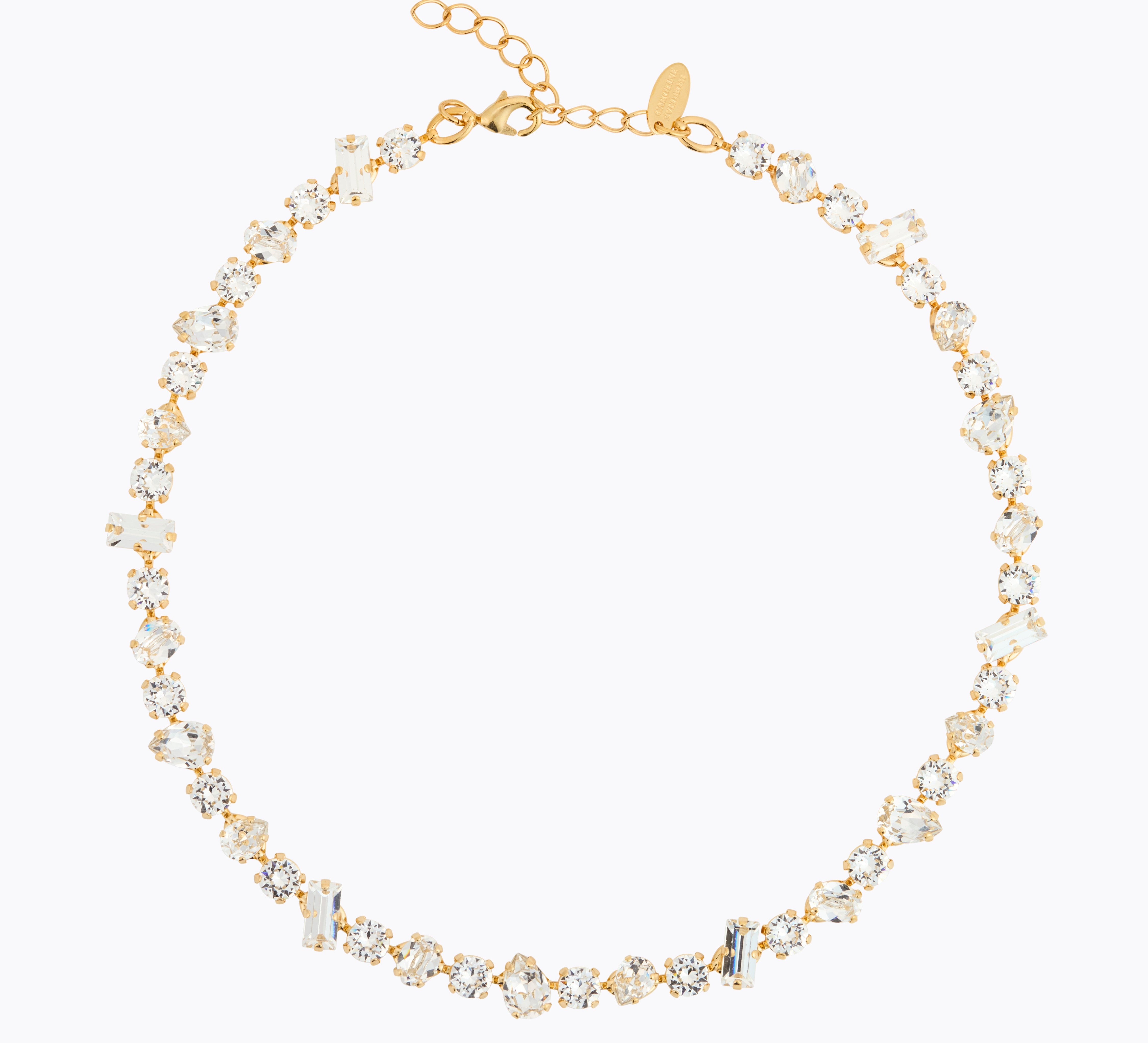 Caroline Svedbom - Noelle Statement Necklace Crystal Gold