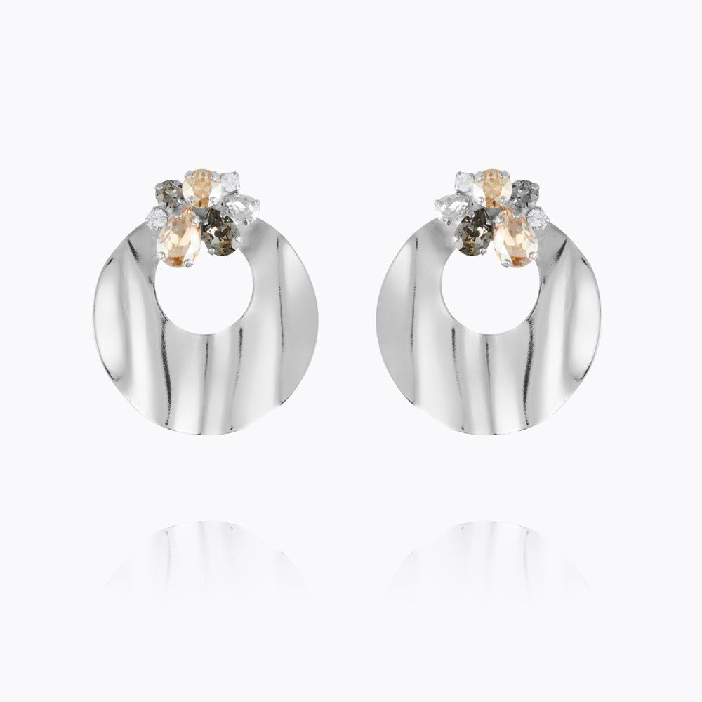 Caroline Svedbom - Cay Earrings Black Golden Combo Rhodium