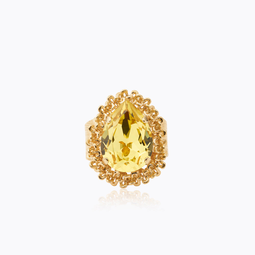 Caroline Svedbom - Classic Gemma Ring Dark Jonquil Gold