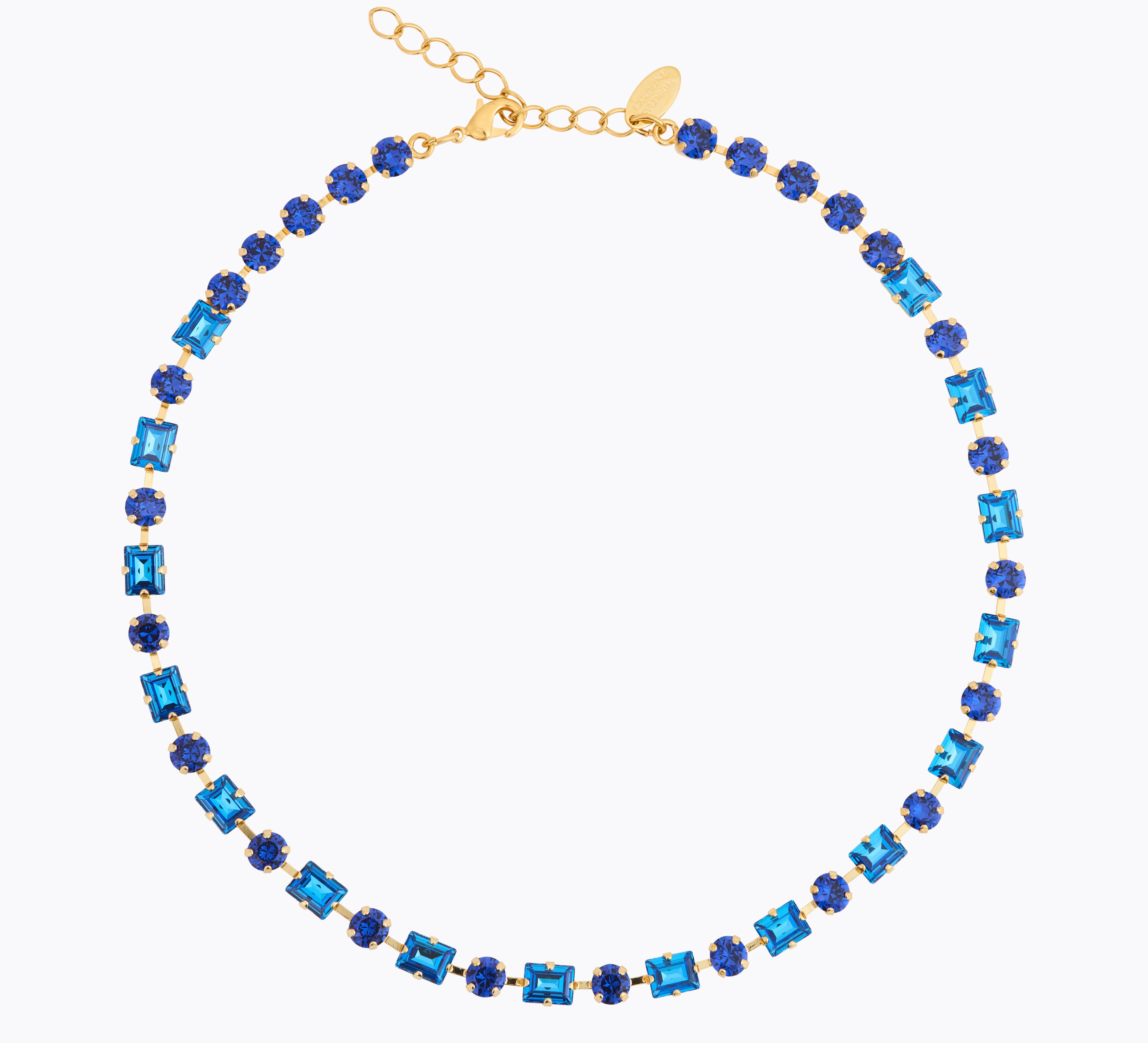 Caroline Svedbom - Diora Statement Necklace Recreated Blue Combo Gold