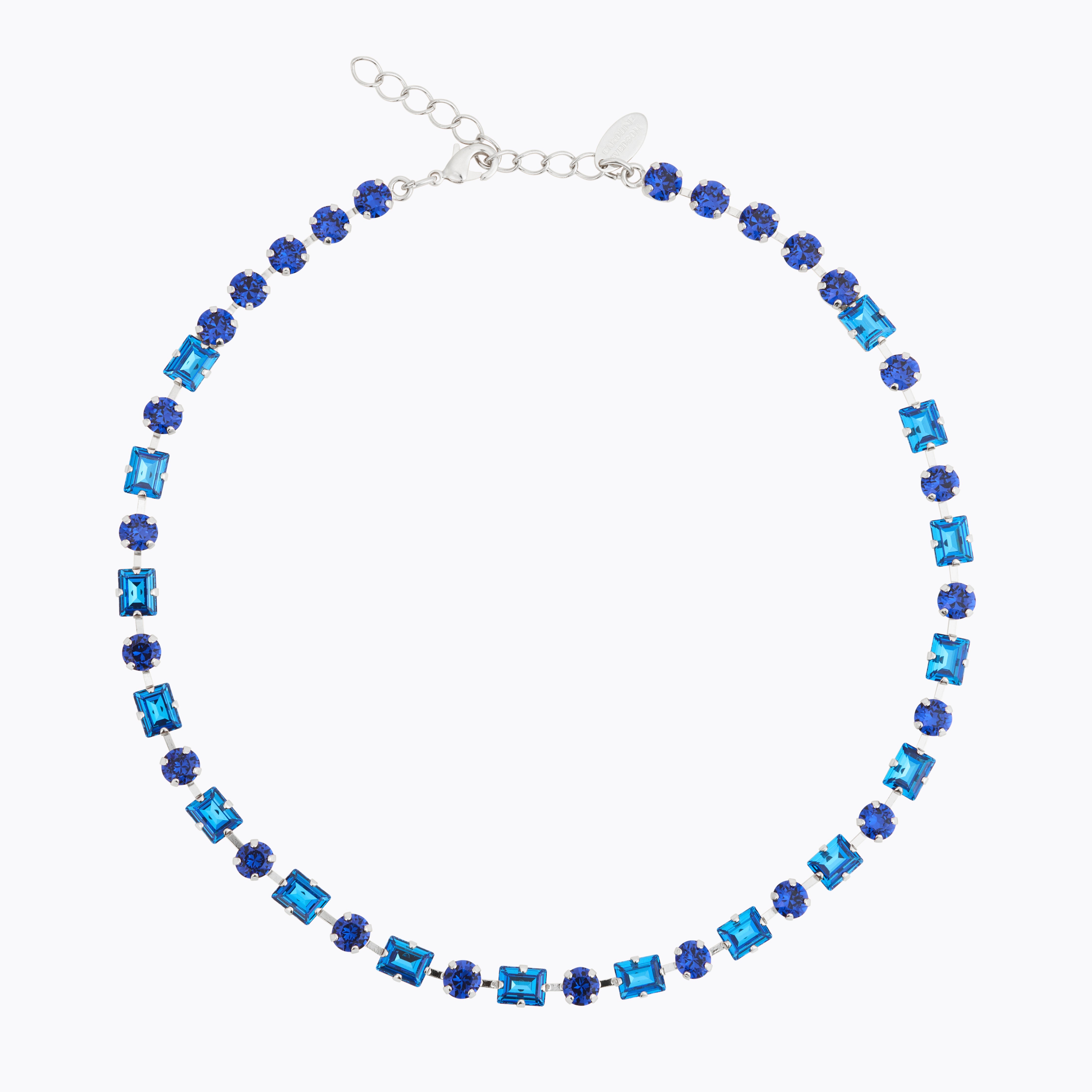 Caroline Svedbom - Diora Statement Necklace Recreated Blue Combo Rhodium