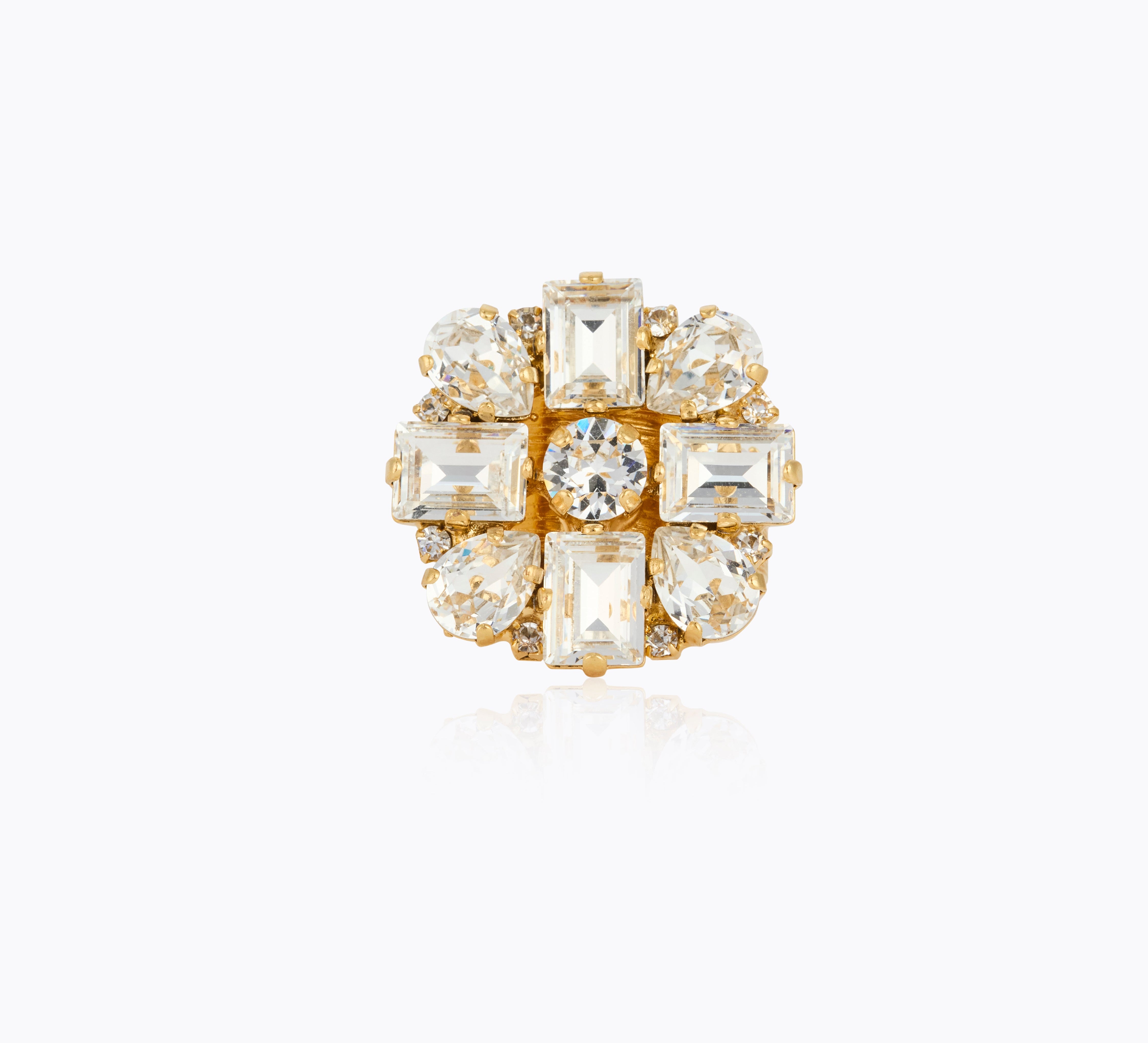 Caroline Svedbom - Diora Statement Ring Crystal Gold