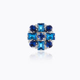 Caroline Svedbom - Diora Statement Ring Recreated Blue Combo Rhodium
