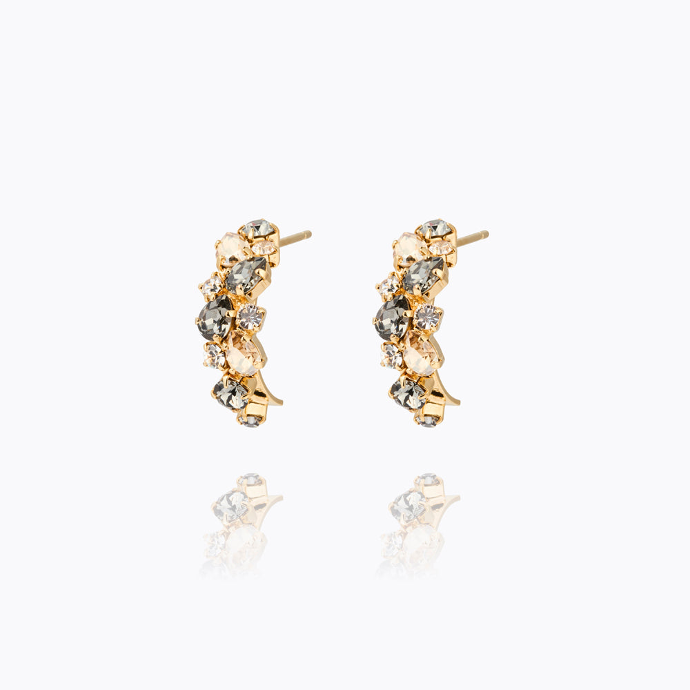 Caroline Svedbom - Gabriella Earrings Black Golden Combo Gold