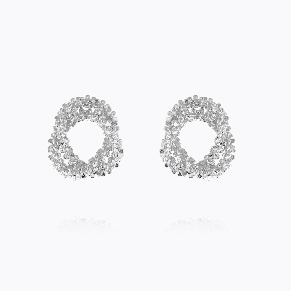 Caroline Svedbom - Gemma Knot Earrings Rhodium Rhodium
