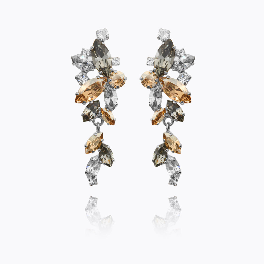 Caroline Svedbom - Jannice Earrings Black Golden Combo Rhodium
