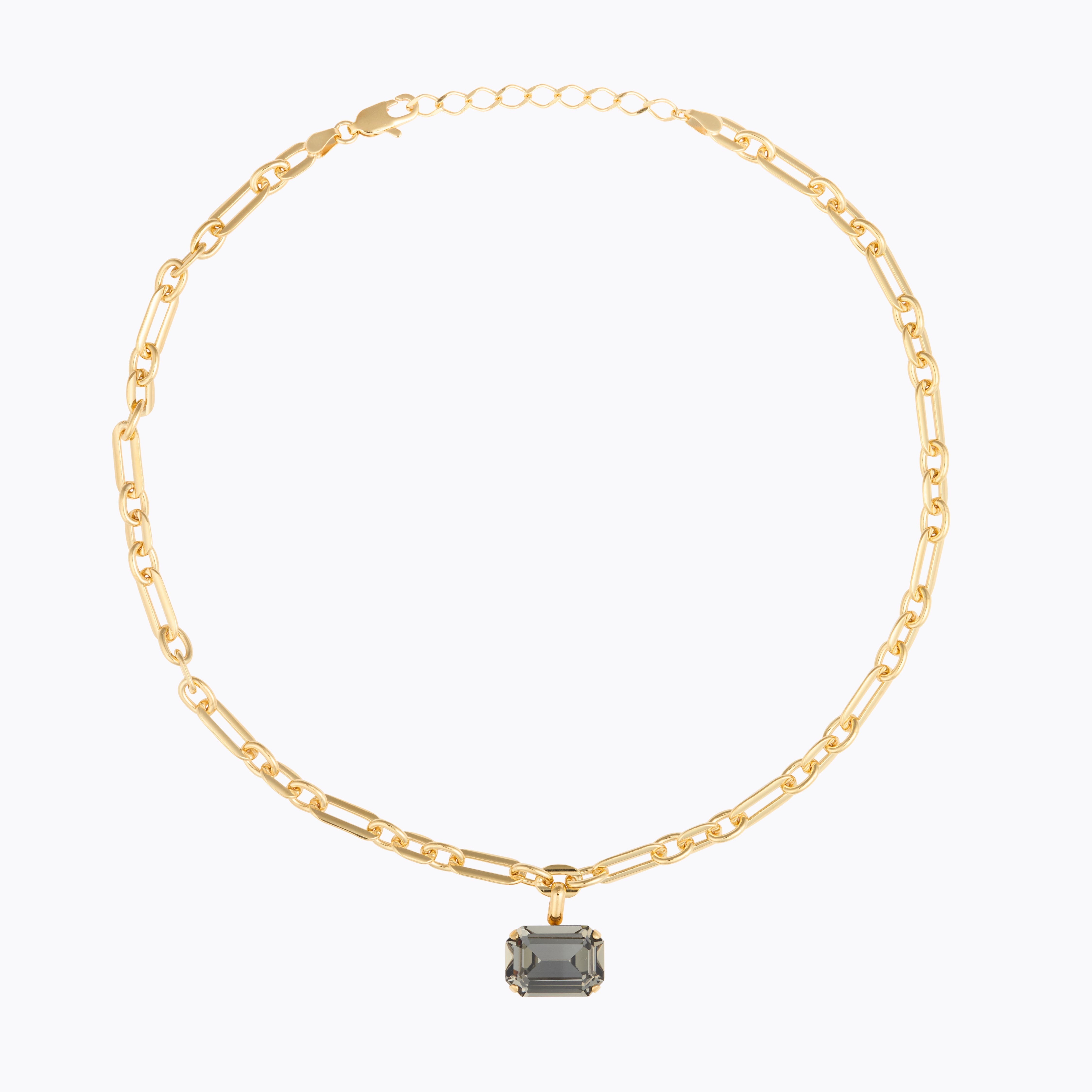 Caroline Svedbom - Lydia Chain Necklace Black Diamond Gold