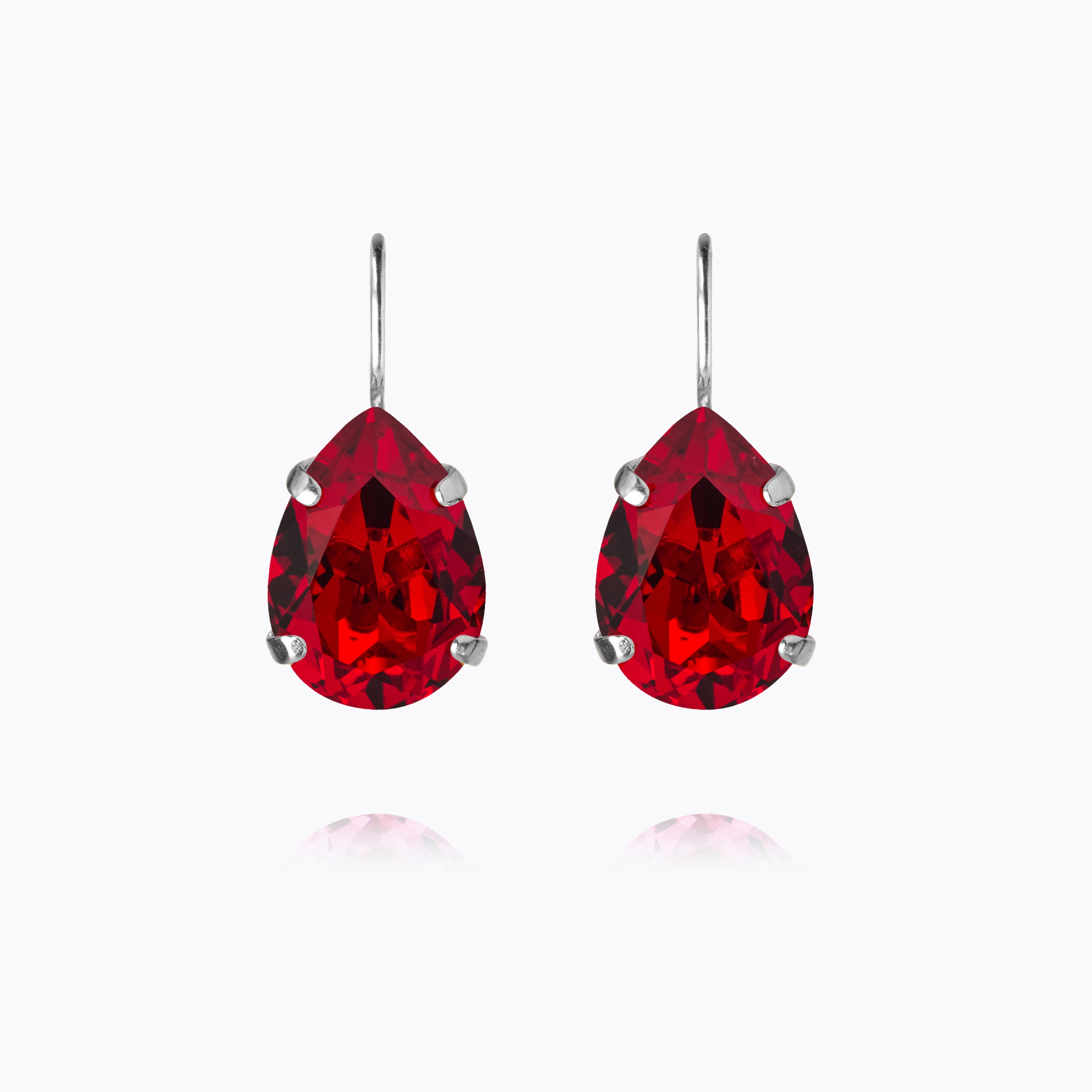 Caroline Svedbom - Mini Drop Clasp Earrings Light Siam Rhodium