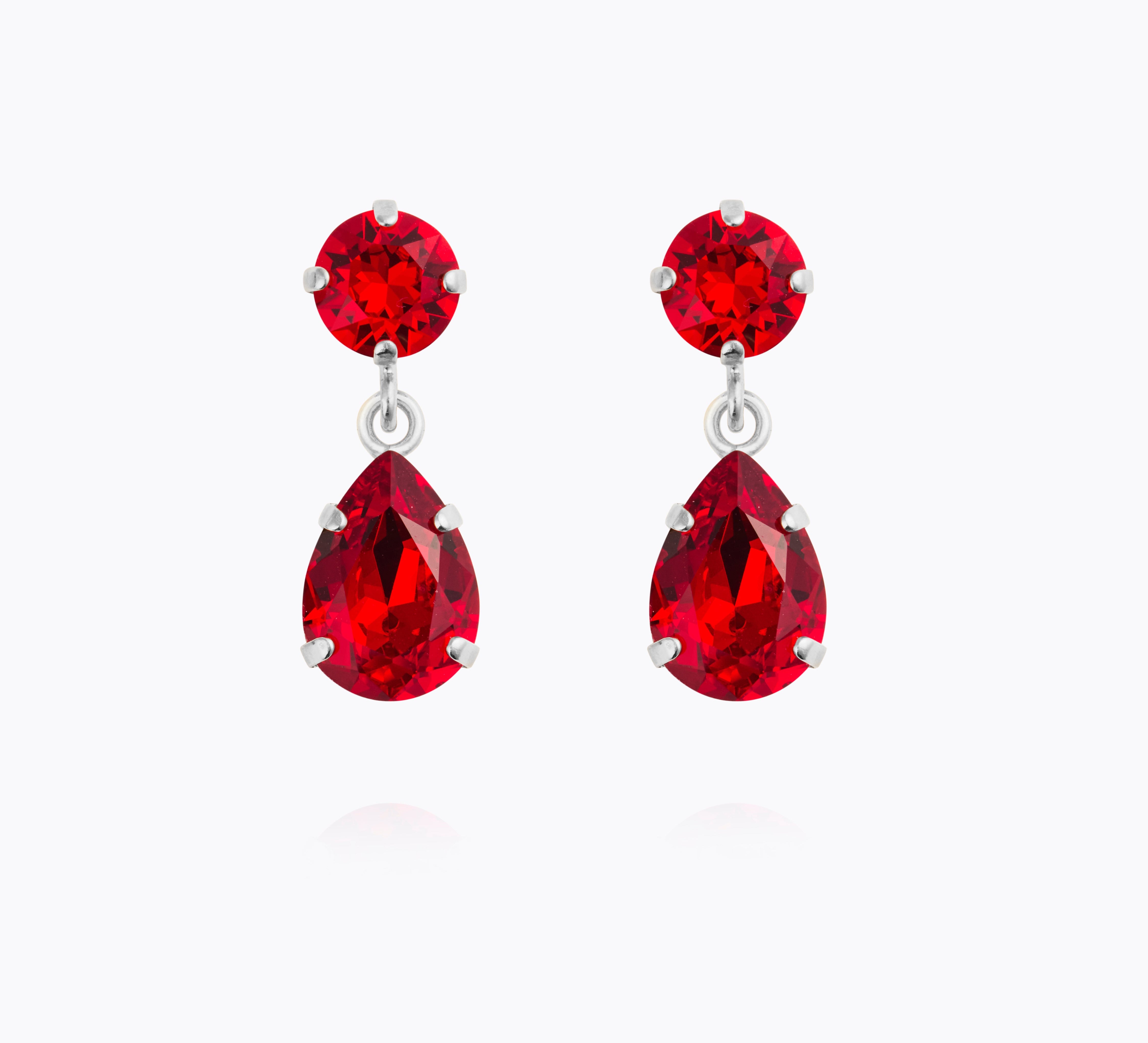 Caroline Svedbom - Mini Drop Earrings Light Siam Rhodium
