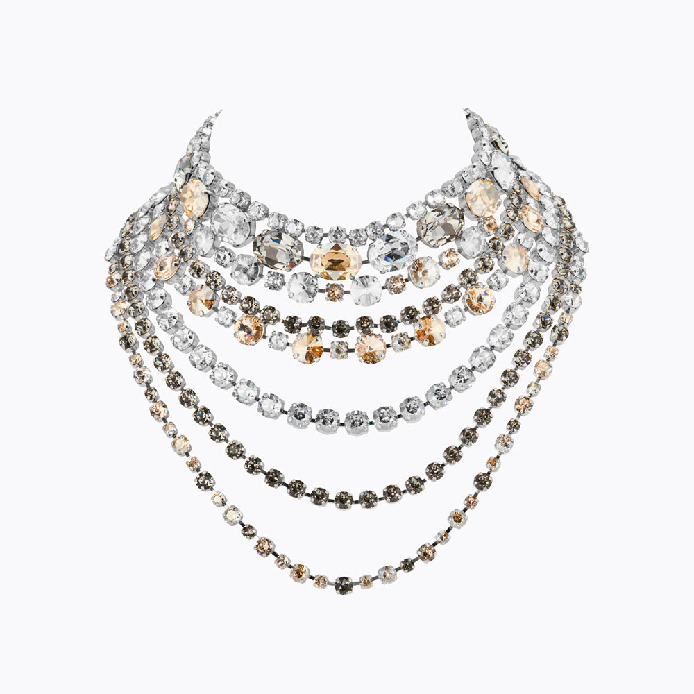 Caroline Svedbom - Mini Kallisto Necklace Black Golden Combo Rhodium