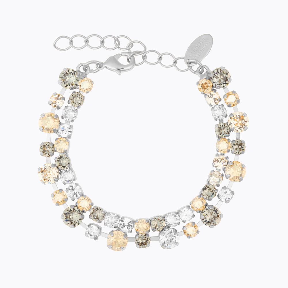 Caroline Svedbom - Mini Pomona Bracelet Black Golden Combo Rhodium