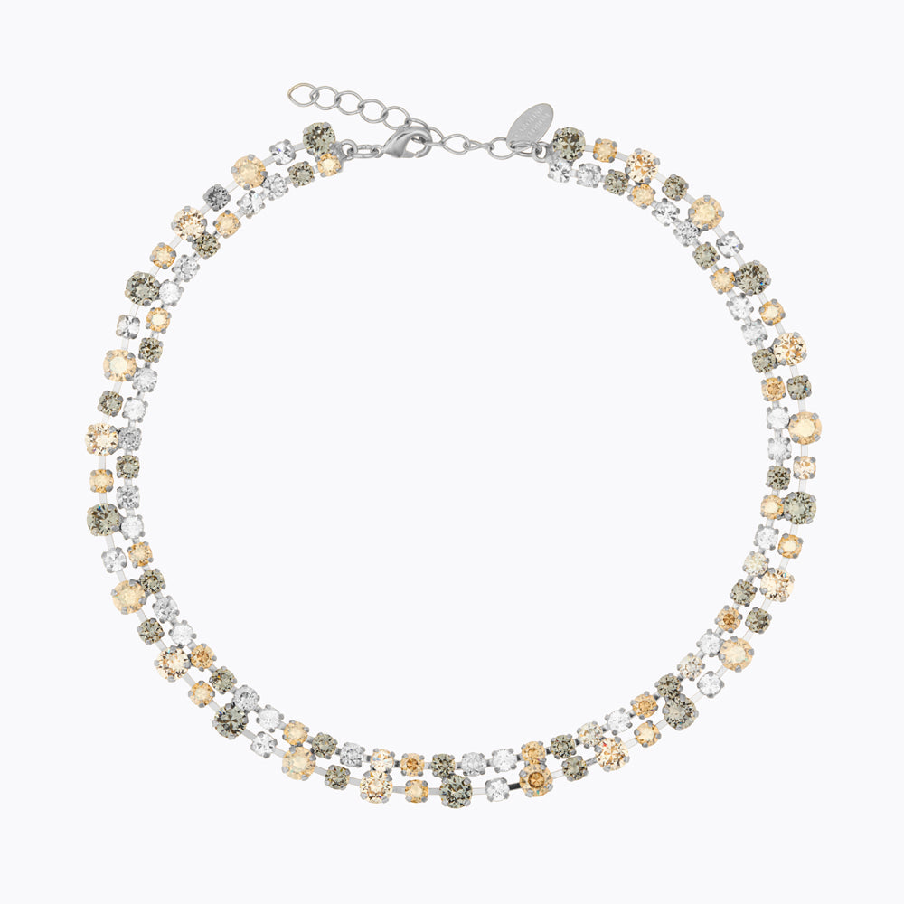 Caroline Svedbom - Mini Pomona Necklace Black Golden Combo Rhodium