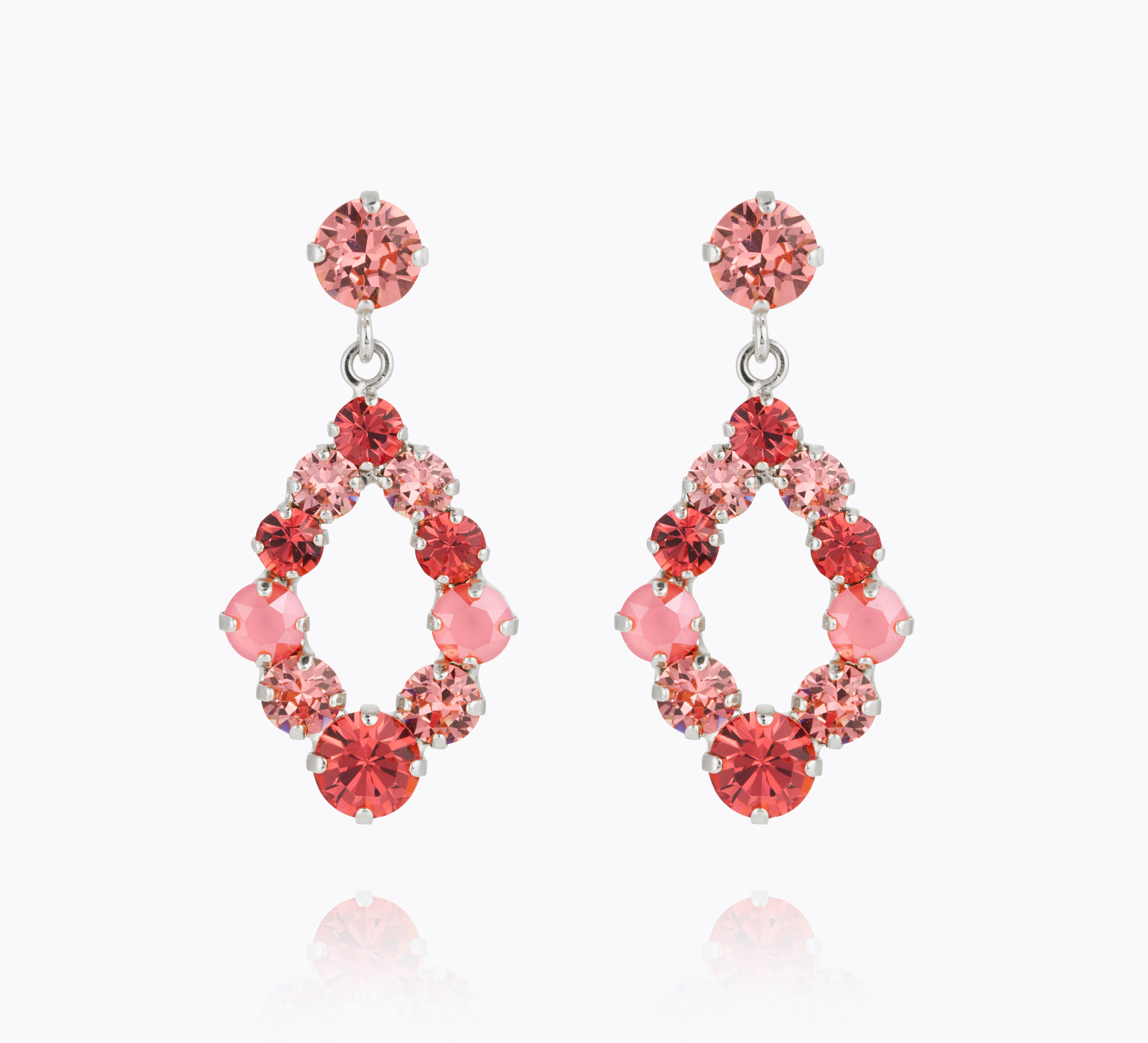 Caroline Svedbom - Mini Delia Earrings Light Coral Combo Rhodium