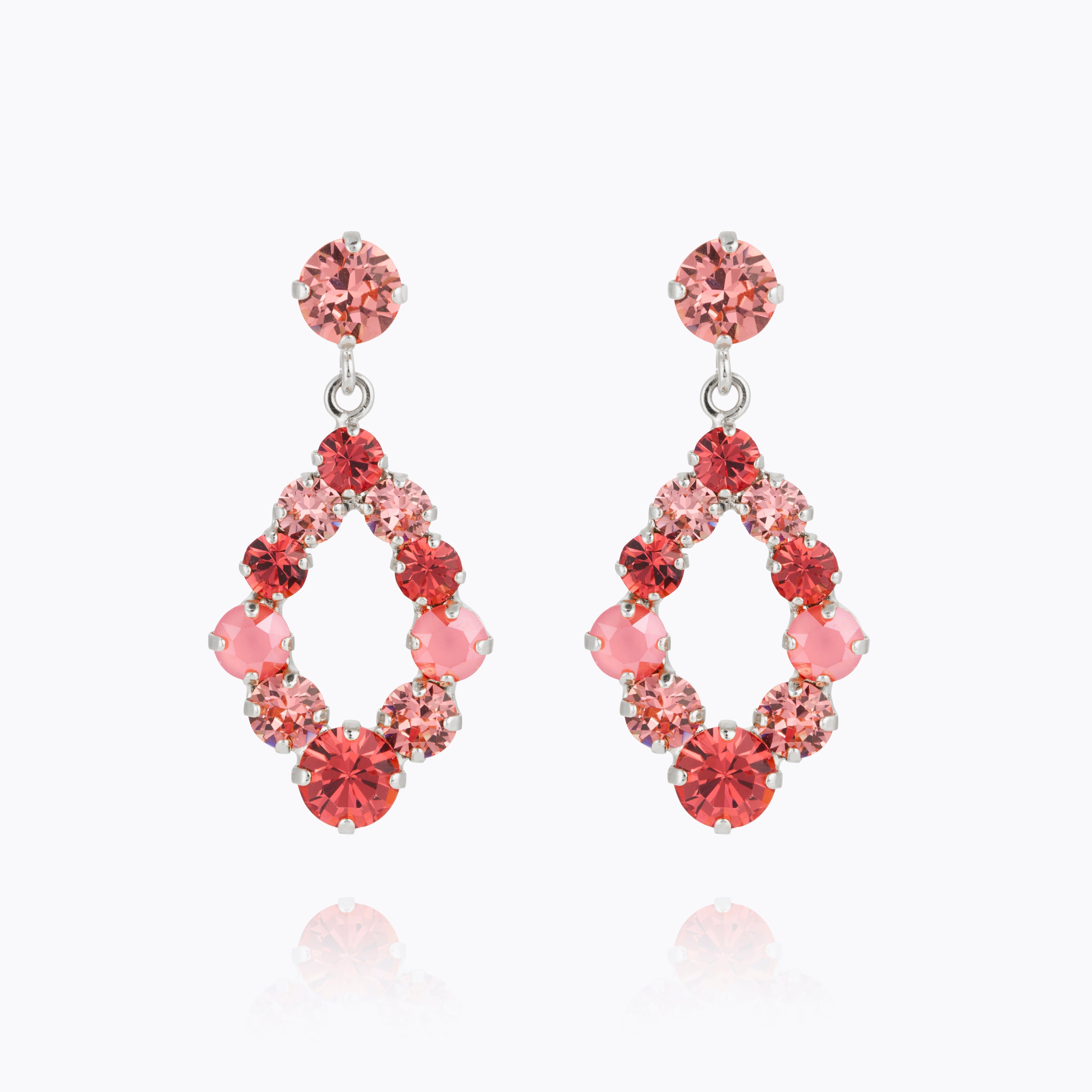 Caroline Svedbom - Mini Delia Earrings Light Coral Combo Rhodium