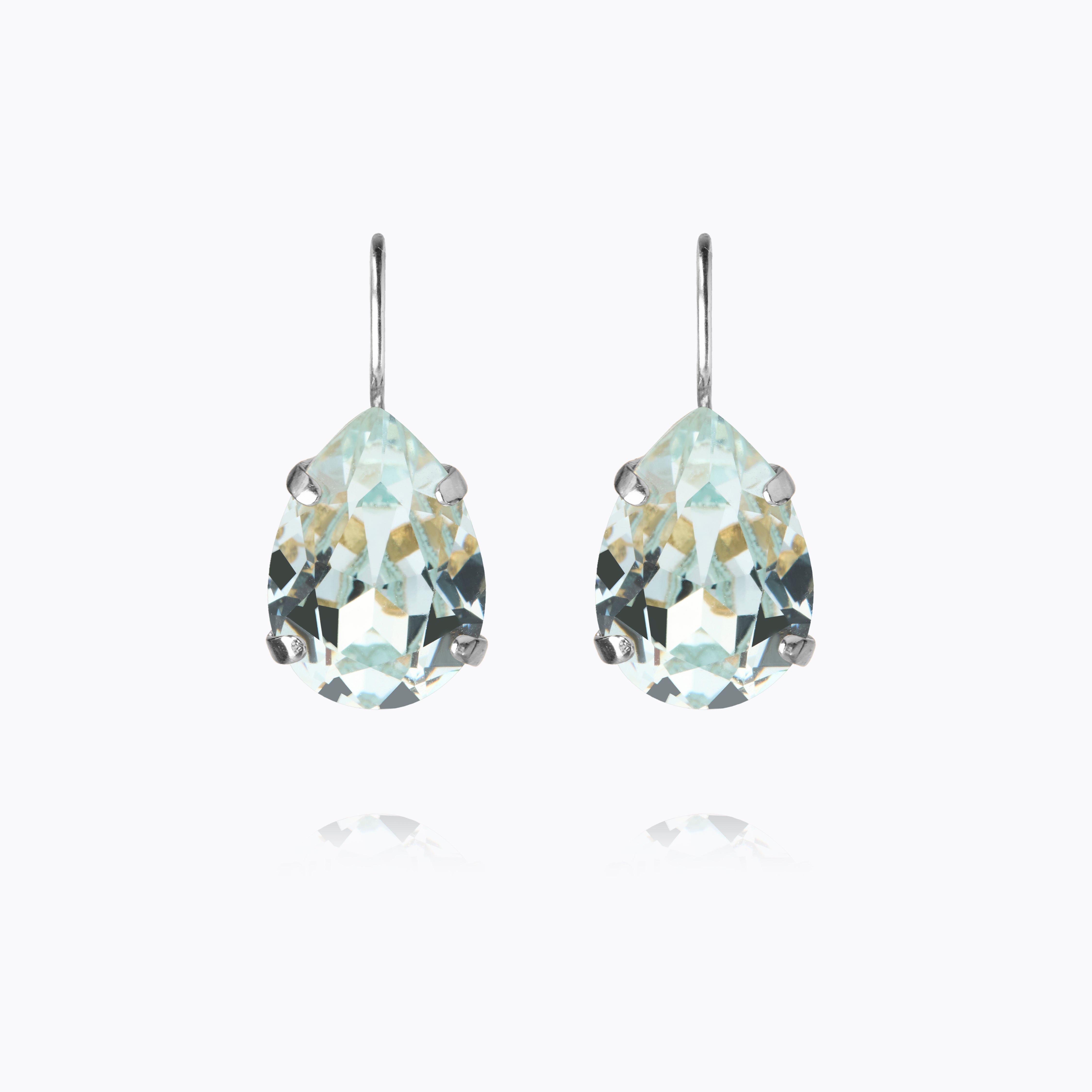 Caroline Svedbom - Mini Drop Clasp Earrings Light Azore Rhodium