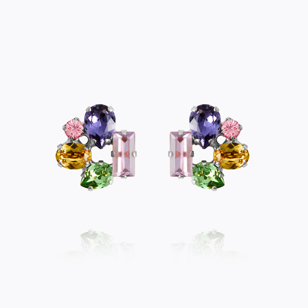 Caroline Svedbom - Noelle Stud Earrings Festive Combo Rhodium