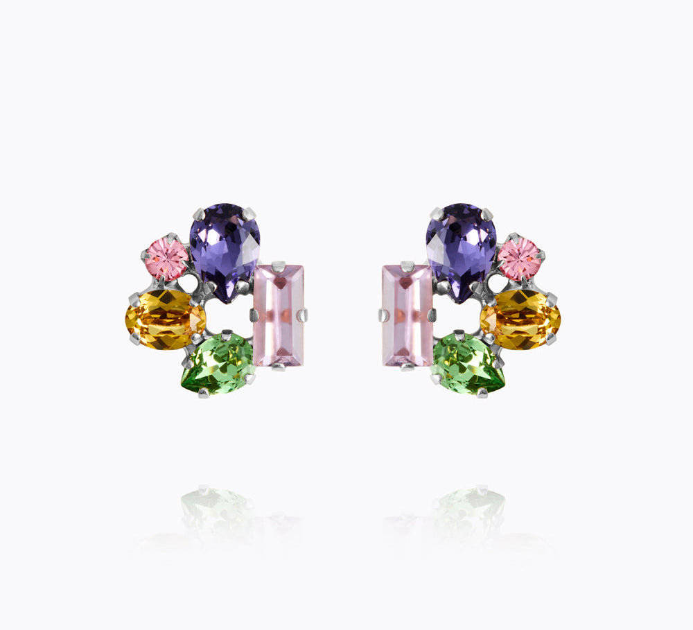 Caroline Svedbom - Noelle Stud Earrings Festive Combo Rhodium
