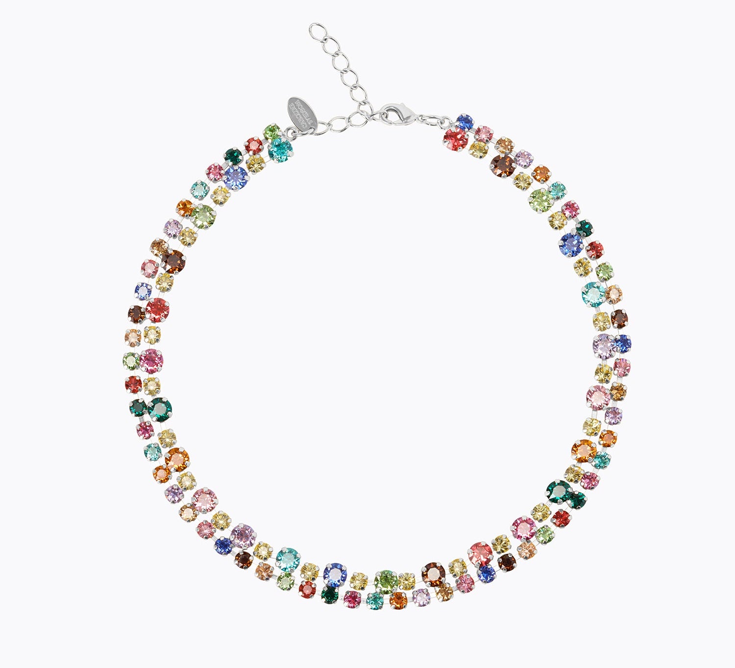 Caroline Svedbom - Mini Pomona Necklace Rainbow Combo Rhodium