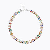 Caroline Svedbom - Mini Pomona Necklace Rainbow Combo Rhodium