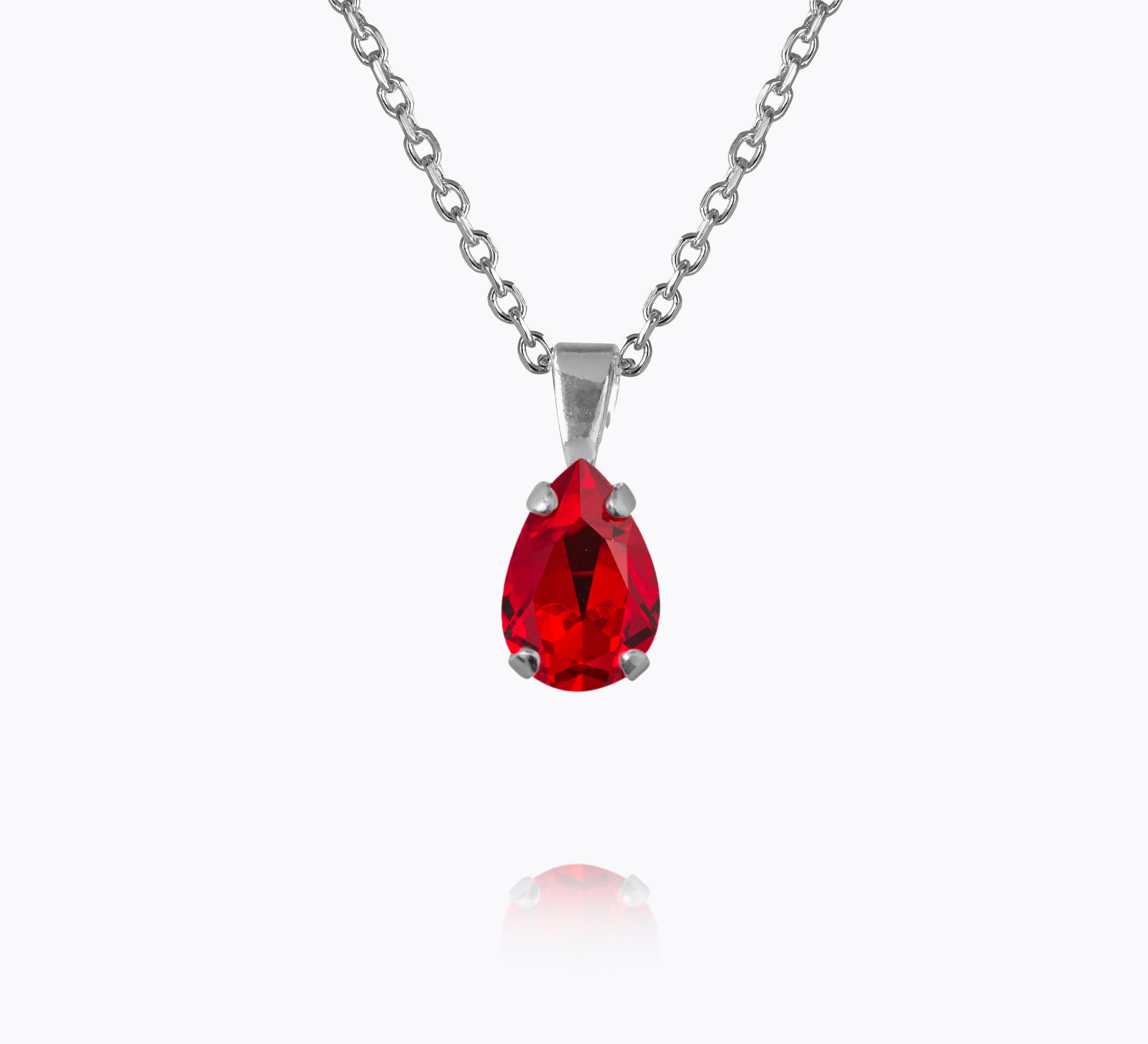 Caroline Svedbom - Petite Drop Necklace Light Siam Rhodium