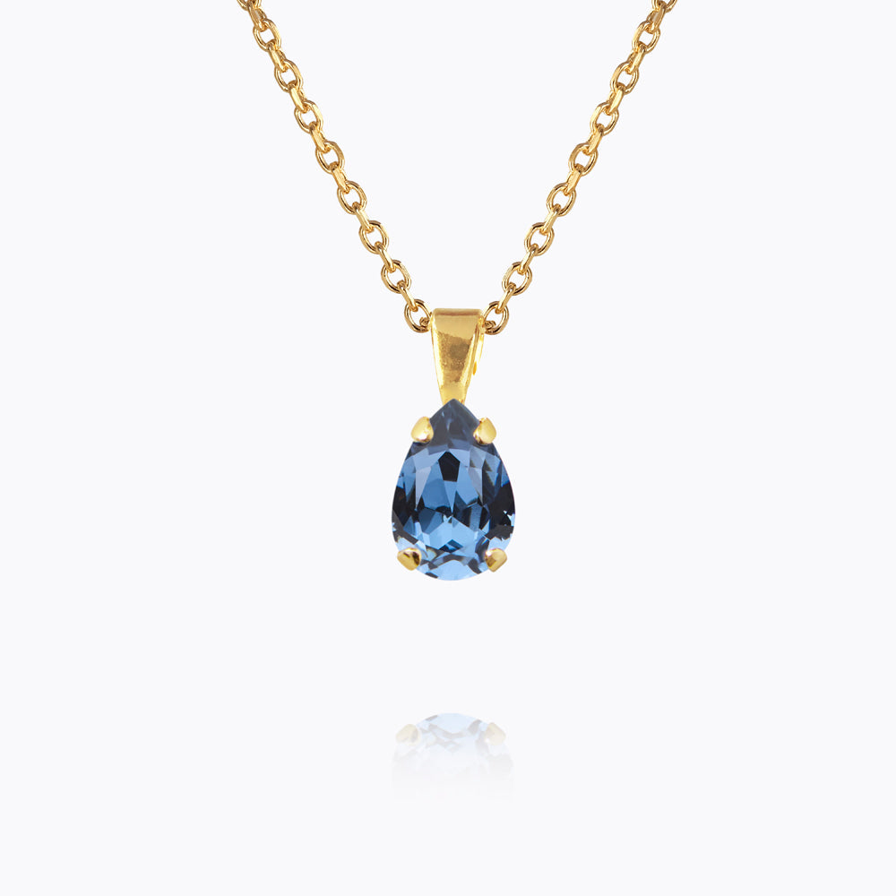 Caroline Svedbom - Petite Drop Necklace Denim Blue Gold