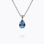 Caroline Svedbom - Petite Drop Necklace Denim Blue Rhodium