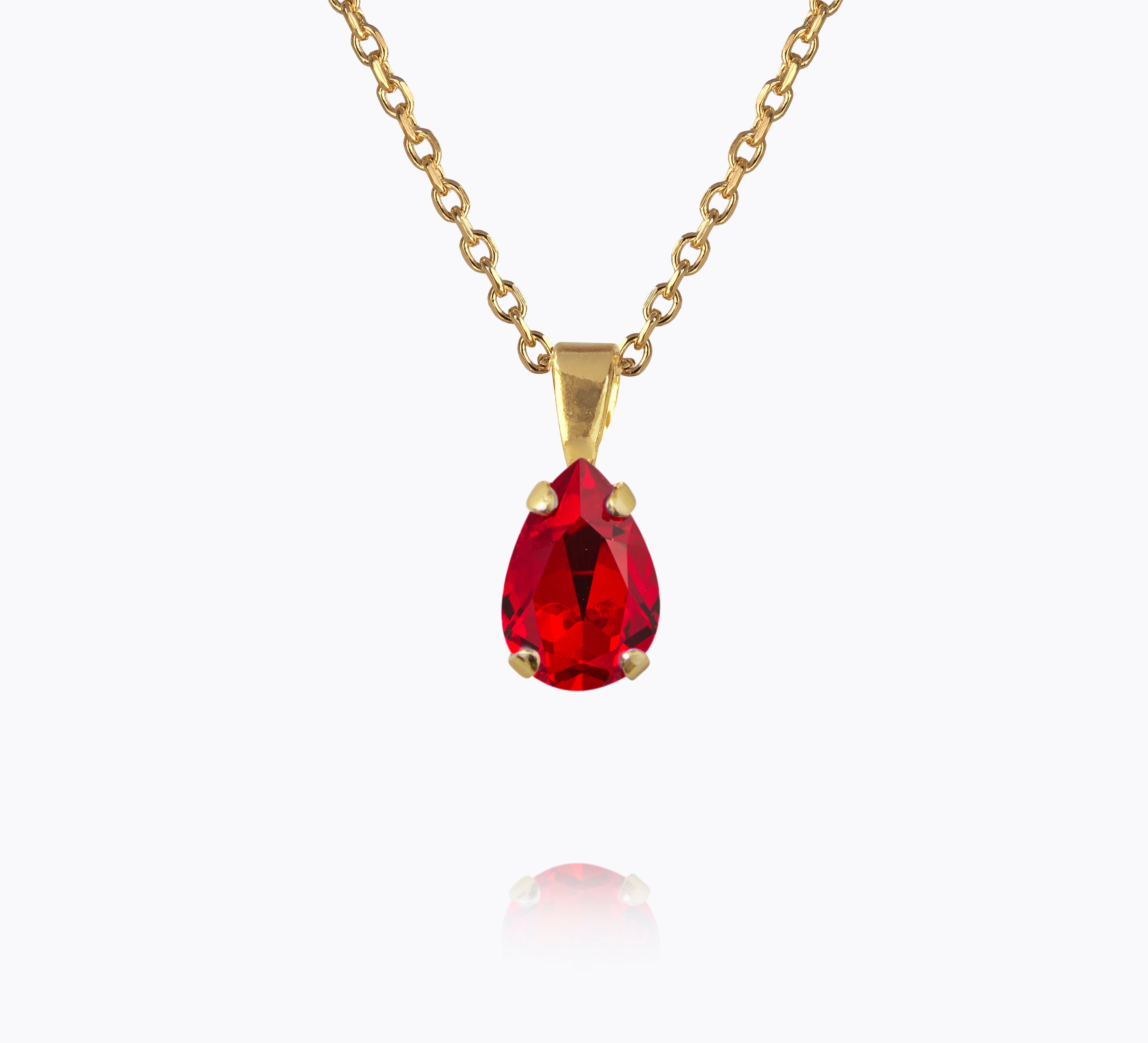 Caroline Svedbom - Petite Drop Necklace Light Siam Gold