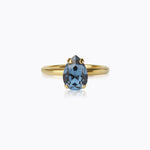 Caroline Svedbom - Petite Drop Ring Denim Blue Gold