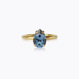Caroline Svedbom - Petite Drop Ring Denim Blue Gold