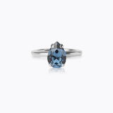 Caroline Svedbom - Petite Drop Ring Denim Blue Rhodium