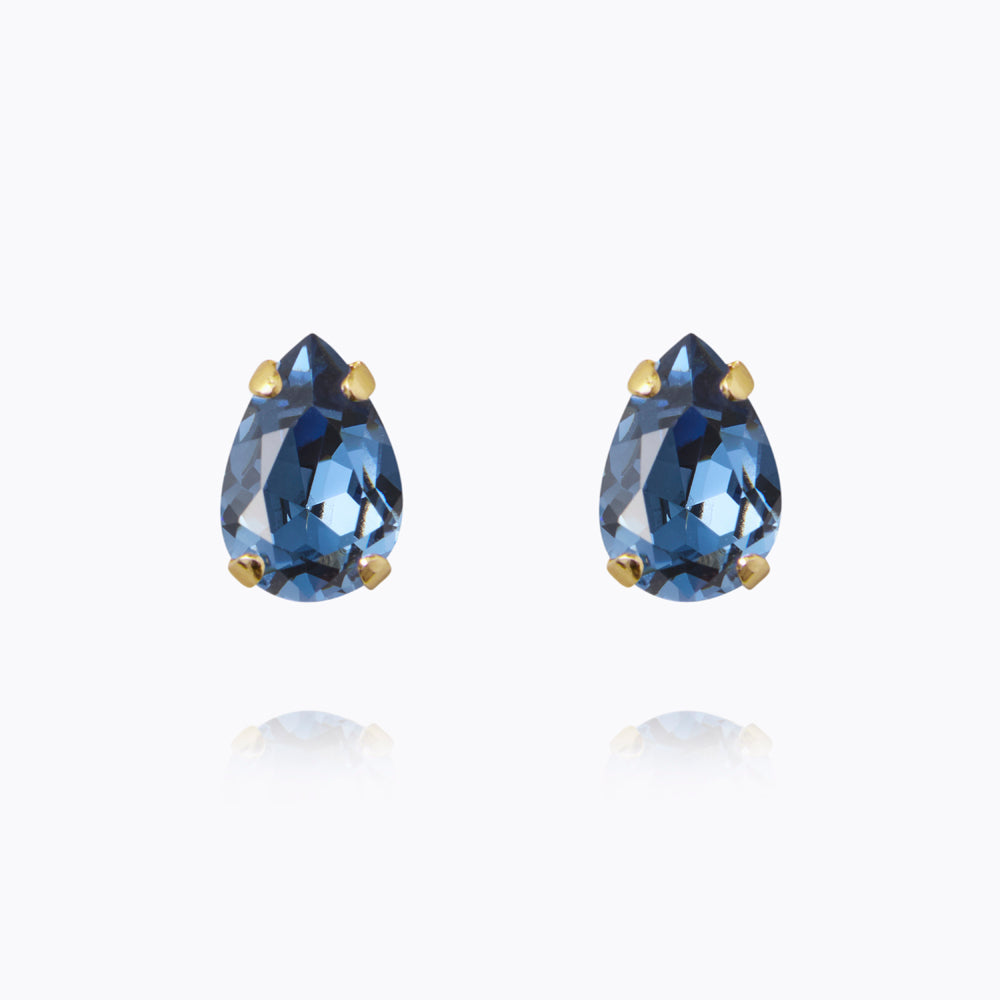 Caroline Svedbom - Petite Drop Stud Earrings Denim Blue Gold