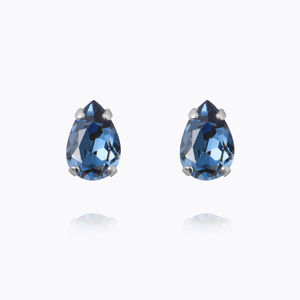 Caroline Svedbom - Petite Drop Stud Earrings Denim Blue Rhodium