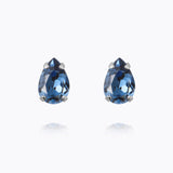 Caroline Svedbom - Petite Drop Stud Earrings Denim Blue Rhodium