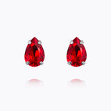 Caroline Svedbom - Petite Drop Stud Earrings Light Siam Rhodium