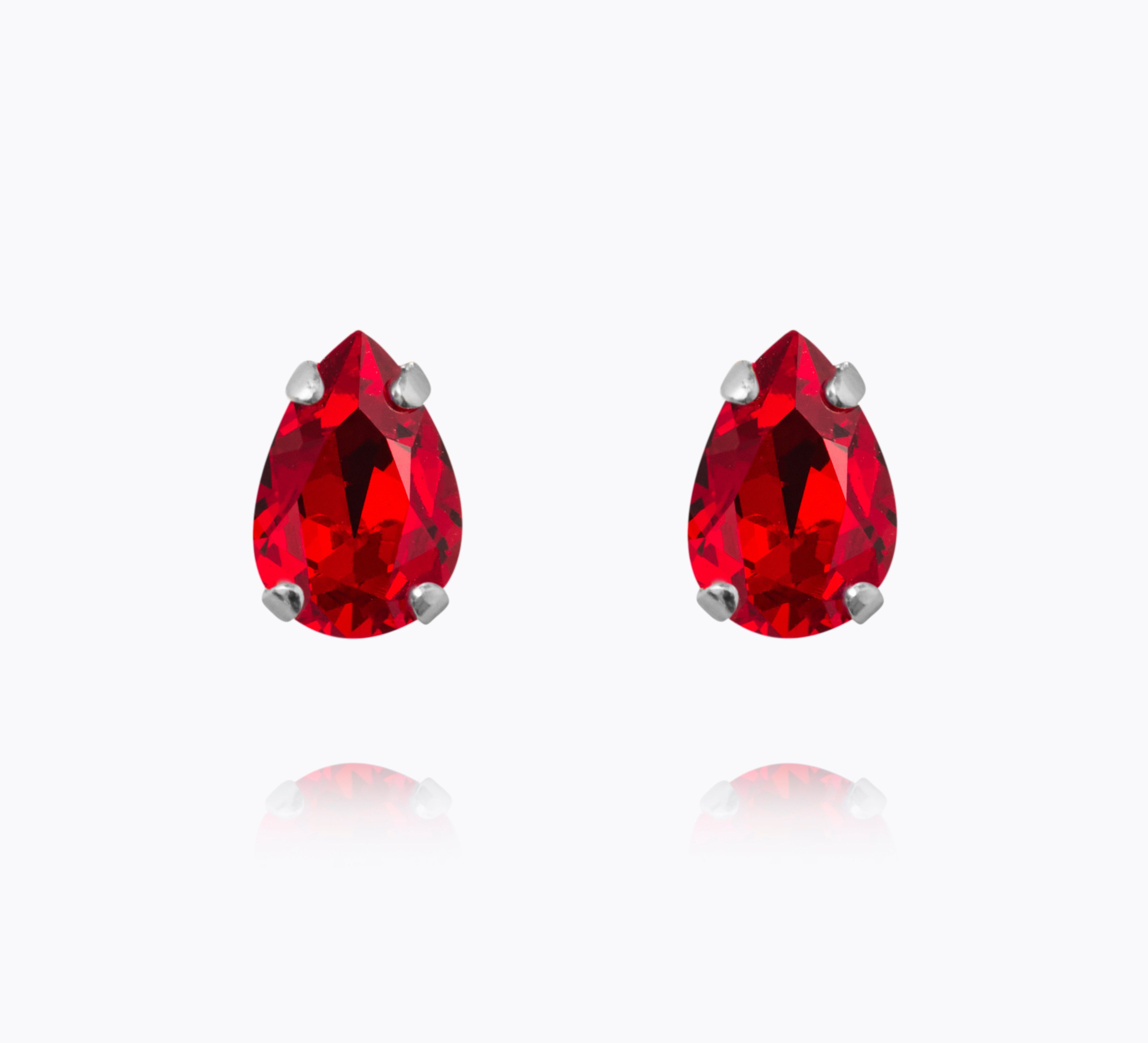 Caroline Svedbom - Petite Drop Stud Earrings Light Siam Rhodium