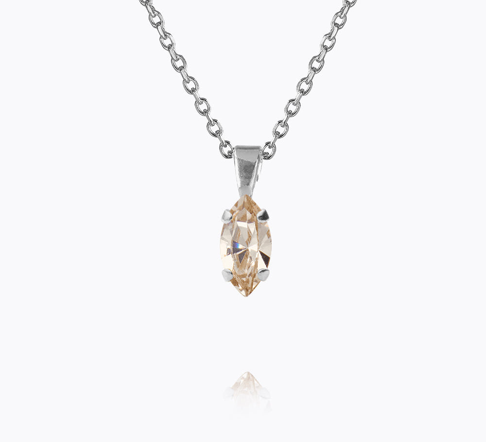 Caroline Svedbom - Petite Navette Necklace Light Silk Rhodium