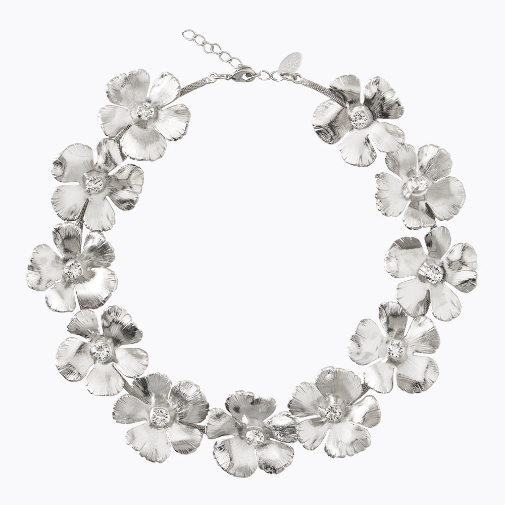 Caroline Svedbom - Anemone Grande Necklace Crystal Rhodium