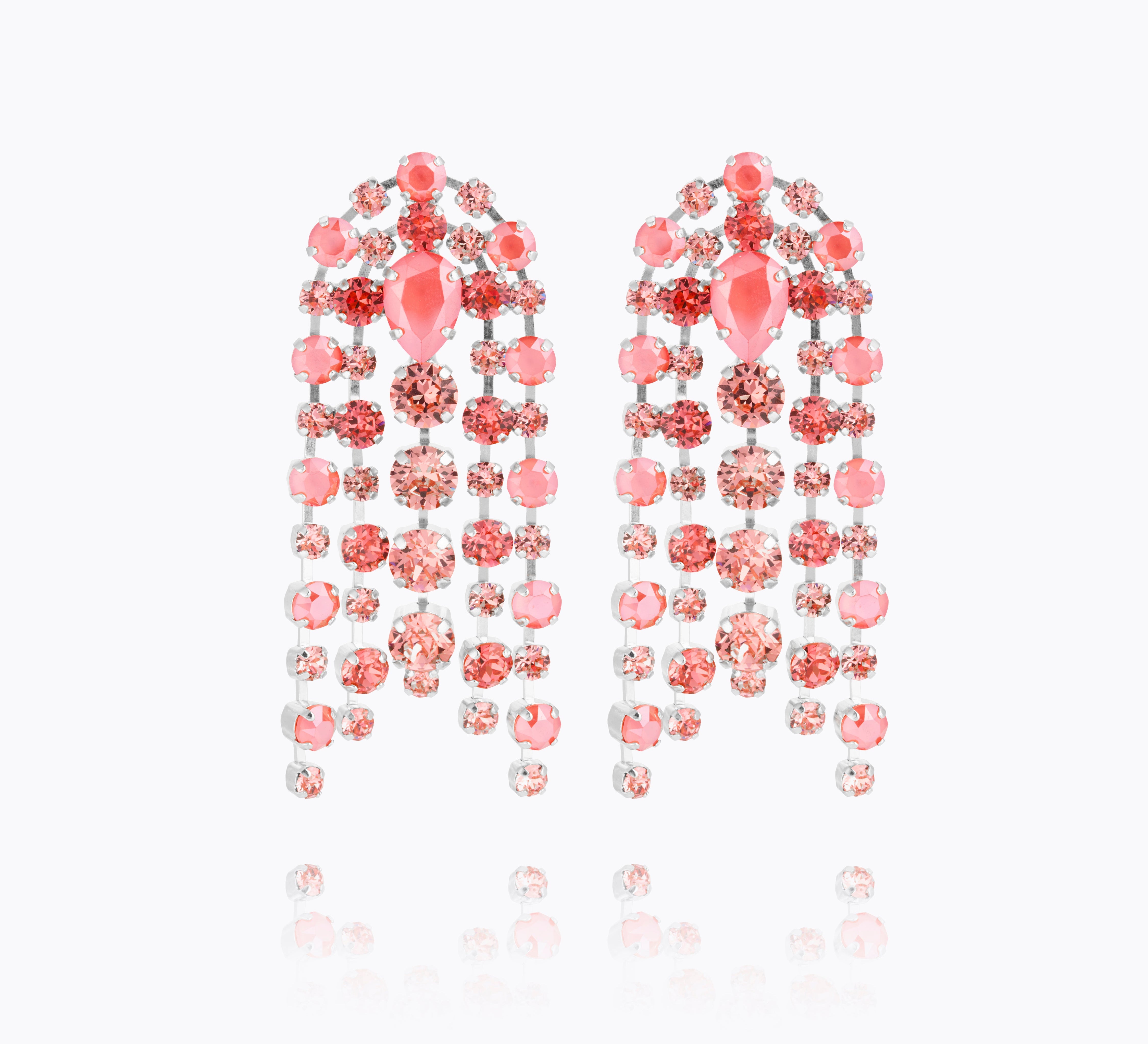 Caroline Svedbom - Cirelle Earrings Light Coral Combo Rhodium