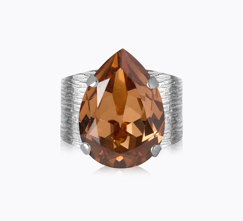 Classic Drop Ring / ReCreated Light Smoked Topaz